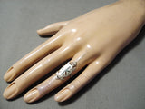 Wonderful Vintage Native American Navajo Turquoise Sterling Silver Turtle Ring Old-Nativo Arts