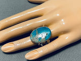 Outstanding San Felipe 8 Turquoise Sterling Silver Huge Ring-Nativo Arts