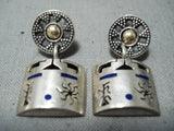 Custom Vintage Navajo Native American Sterling Silver Sunface Earrings Old-Nativo Arts
