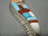 Native American Important Vintage Navajo David Tune Lightning Turquoise Sterling Silver Pendant-Nativo Arts