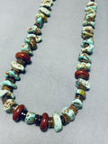Native American Longer Chunky Navajo Nugget Turquoise Sterling Silver Necklace-Nativo Arts
