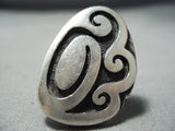 Important Bernard Dawayhoya Vintage Native American Hopi Sterling Silver Ring Old-Nativo Arts