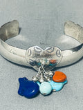 Very Unique VintageTurquoise Fetish Charm Sterling Silver Bracelet-Nativo Arts
