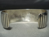 Detailed Lizard Vintage Native American Navajo Sterling Silver Channeled Bracelet Cuff-Nativo Arts