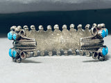 Museum Early Vintage Native American Navajo Turquoise Sterling Silver Bracelet-Nativo Arts
