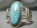 Vivid Spiderweb Turquoise Vintage Native American Navajo Sterling Silver Bracelet-Nativo Arts