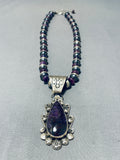 One Of The Most Beautiful Vintage Native American Navajo Sugulite Sterling Silver Necklace-Nativo Arts