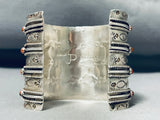 One Of The Best Native American Zuni Coral Sterling Silver Bracelet-Nativo Arts