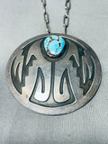 Woah! Huge Vintage Native American Hopi Turquoise Sterling Silver Necklace-Nativo Arts