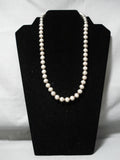 Fabulous Vintage Native American Navajo Sterling Silver Bead Necklace Old-Nativo Arts