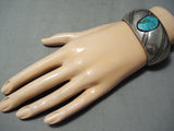 Rare Oblique Segmented Vintage Native American Navajo Turquoise Sterling Silver Bracelet-Nativo Arts