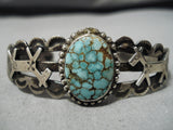 Beautiful Vintage Native American Navajo Applique Dog Guards Sterling Silver Bracelet-Nativo Arts