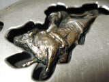 Important Very Early Vintage Native American Navajo Dan Jackson Turquoise Sterling Silver Buckle-Nativo Arts