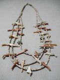 Expressive Vintage Native American Zuni Pipestone Sterling Silver Necklace Old-Nativo Arts