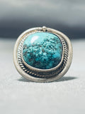 Beautiful Vintage Native American Navajo Kngman Turquoise Sterling Silver Ring-Nativo Arts