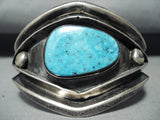 Heavy 120 Gram Vintage Native American Navajo Deep Turquoise Sterling Silver Bracelet-Nativo Arts