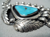 Native American Important Sam Lovato Vintage Santo Domingo Turquoise Sterling Silver Necklace-Nativo Arts