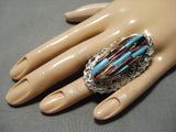 Incredible Vintage Native American Navajo Blue Turquoise Sterling Silver Pete Ring-Nativo Arts