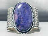 One Of The Best Native American Navajo Sugilite Sterling Silver Bracelet Cuff-Nativo Arts