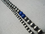 Rare Vintage Native American Navajo Wrap Around Sterling Silver Lapis Necklace-Nativo Arts