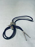 Superior Vintage Native American Navajo Kingman Turquoise Sterling Silver Bolo-Nativo Arts
