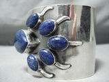 Xxl Wide Vintage Native American Navajo Midnight Lapis Sterling Silver Bracelet-Nativo Arts