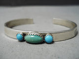 Authentic Murphey Platero Vintage Native American Navajo Turquoise Sterling Silver Bracelet-Nativo Arts