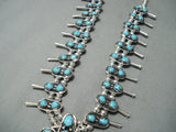 Women's Vintage Native American Navajo Turquoise Sterling Silver Squash Blossom Necklace-Nativo Arts