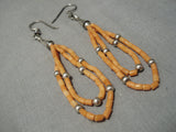 Incredible Vintage Navajo Sterling Silver Native American Earrings-Nativo Arts