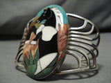 Quality Roy Vandever Vintage Native American Navajo Turquoise Inlay Sterling Silver Bracelet-Nativo Arts