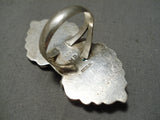 Important Huge Vintage Native American Navajo Turquoise Double Flank Sterling Silver Ring-Nativo Arts