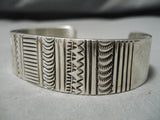 Amazing Vintage Native American Navajo Thick Hand Wrought Bruce Morgan Sterling Silver Bracelet-Nativo Arts