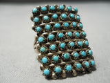 One Of The Best Vintage Native American Navajo Snake Eyes Turquoise Zuni Sterling Silver Ring-Nativo Arts