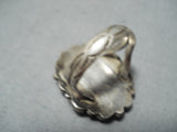 Maravelous Vintage Native American Navajo Turquoise Cluster Sterling Silver Ring Old-Nativo Arts