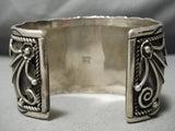 Intricate! One Of The Best Vintage Native American Navajo Carved Leaves Sterling Silver Bracelet-Nativo Arts