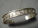 Exceptional Vintage Native American Navajo Sterling Silver Storyteller Bracelet-Nativo Arts