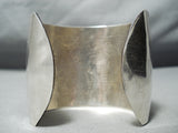 Very Rare Wide Vintage Native American Hopi Sterling Silver Kachina Bracelet Old-Nativo Arts