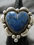 Native American Important Touchine Family Heart Of Lapis Sterling Silver Ring-Nativo Arts