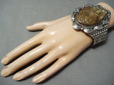 Tso Family Huge Native American Navajo Royston Turquoise Sterling Silver Bracelet-Nativo Arts