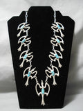 Important Betosi Family Vintage Native American Navajo Turquoise Sterling Silver Bird Necklace-Nativo Arts