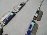 Opulent Vintage Native American Navajo Yazzie Turquoise Sterling Silver Necklace Old-Nativo Arts