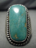 Quality Vintage Native American Navajo Gene Hale Royston Turquoise Sterling Silver Ring-Nativo Arts