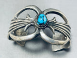 Bisbee Turquoise Rare Vintage Native American Navajo Sterling Silver Bracelet Old-Nativo Arts
