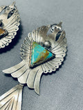 One Of The Best Vintage Native American Navajo Royston Turquoise Sterling Silver Earrings-Nativo Arts