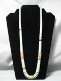Native American Important Authentic Vintage Santo Domingo Tony Aguilar Sr Turquoise Necklace-Nativo Arts