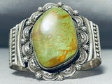 Huge Vintage Native American Navajo Green Turquoise Expert Stamp Sterling Silver Bracelet-Nativo Arts