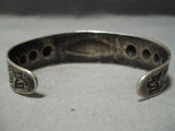 Early 1900's Vintage Native American Navajo Repoussed Sterling Silver Bracelet Old-Nativo Arts