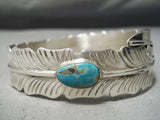 Best Vintage Native American Navajo Huge Ben Begaye Turquoise Sterling Silver Bangle Bracelet-Nativo Arts