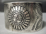 Early Hand Tooled Vintage Navajo Coin Silver Native American Bracelet Cuff-Nativo Arts