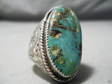 Important Vintage Native American Zuni Andrew Dewa Turquoise Sterling Silver Ring Old-Nativo Arts